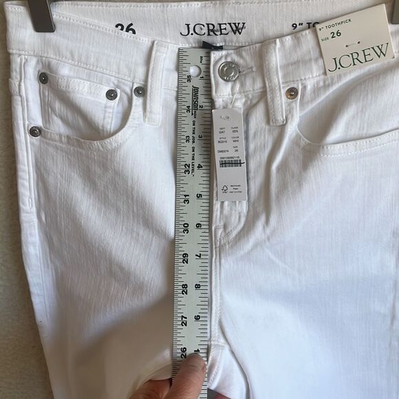 J Crew 9 inch Toothpick Jeans‎ Womens Size 26 White Wash - Picture 7 of 9